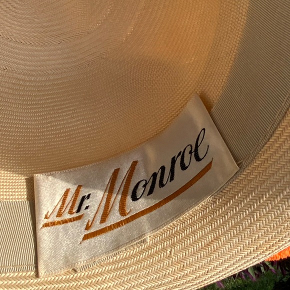 Vintage Mr. Monroe Straw Sun Hat | 1960s Designer Classic - Picture 8 of 9
